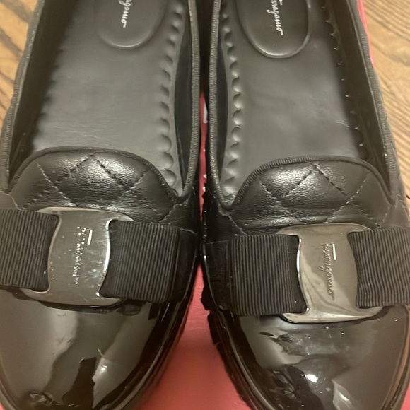 Ferragamo Lady Q Quilted Ballet Flats - 8 - Picture 10 of 11